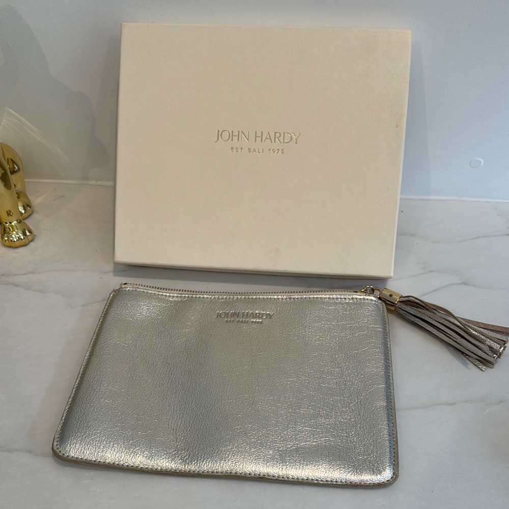 John Hardy Silver Clutch with Tassel